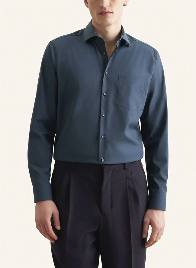 Seidensticker Business Shirt Regular Long sleeve Kent-Collar Uni Turquoise