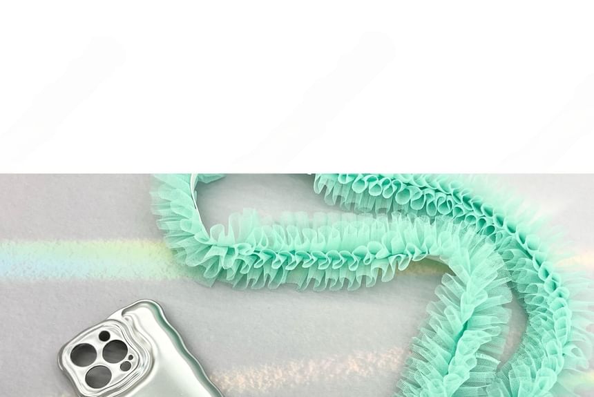 SeoulMall - Telefoonbandje van geplooid mesh met koordkussen