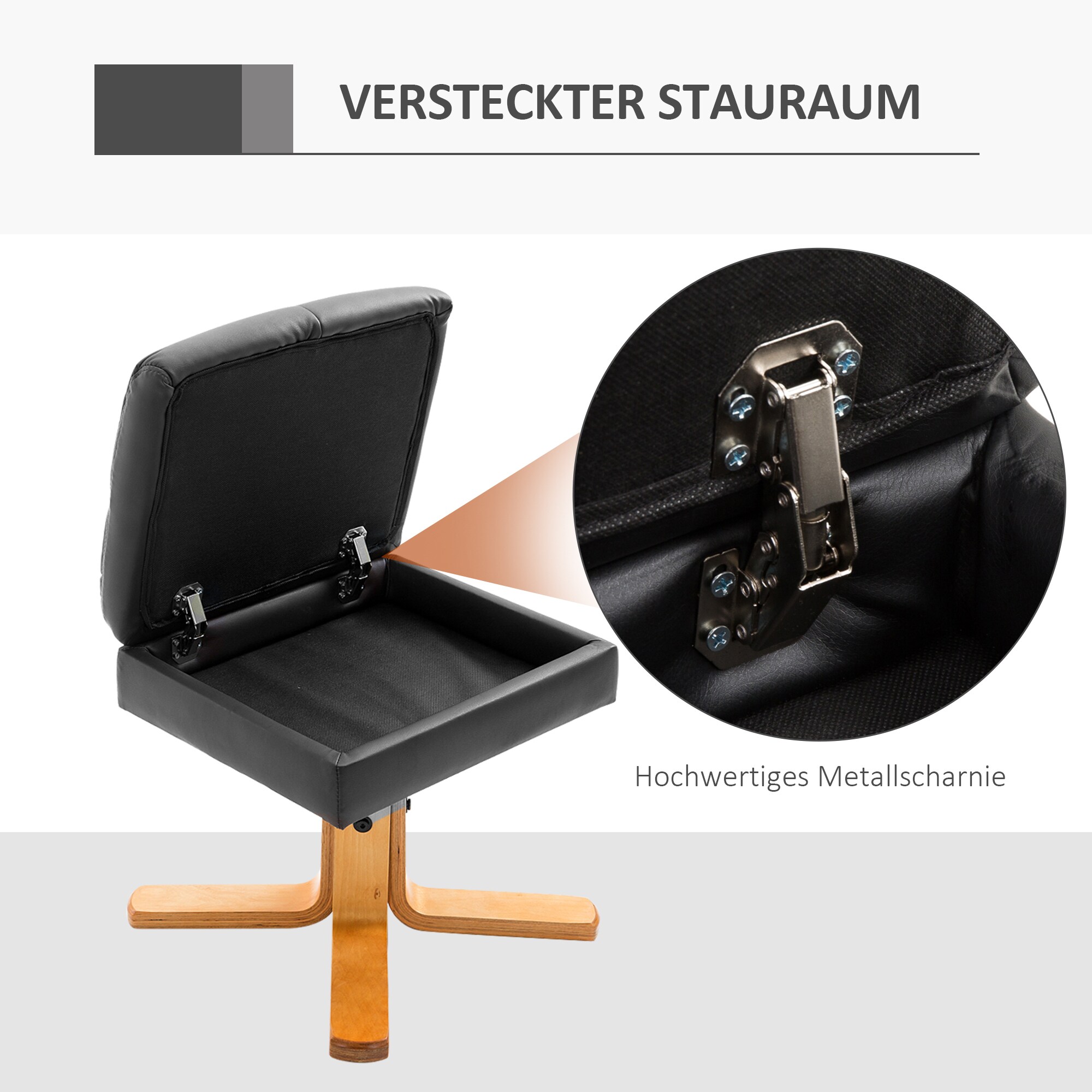 HOMCOM Fernsehsessel mit Hocker