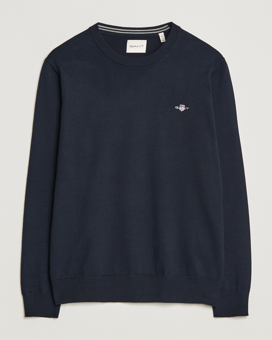 GANT Classic Cotton Crew Neck Evening Blue
