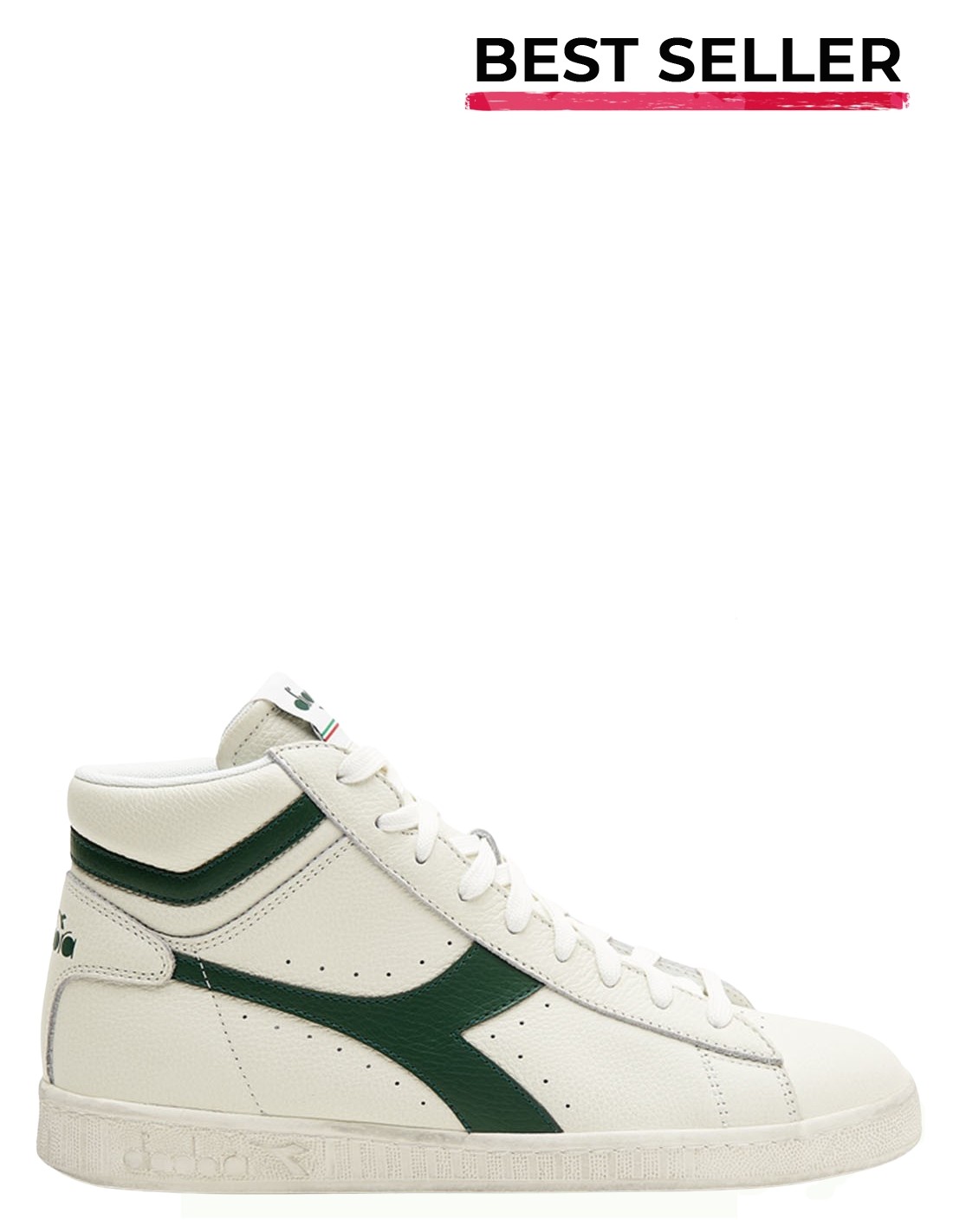 diadora Sneakers montantes mixte game l hi waxed cuir blanc/vert