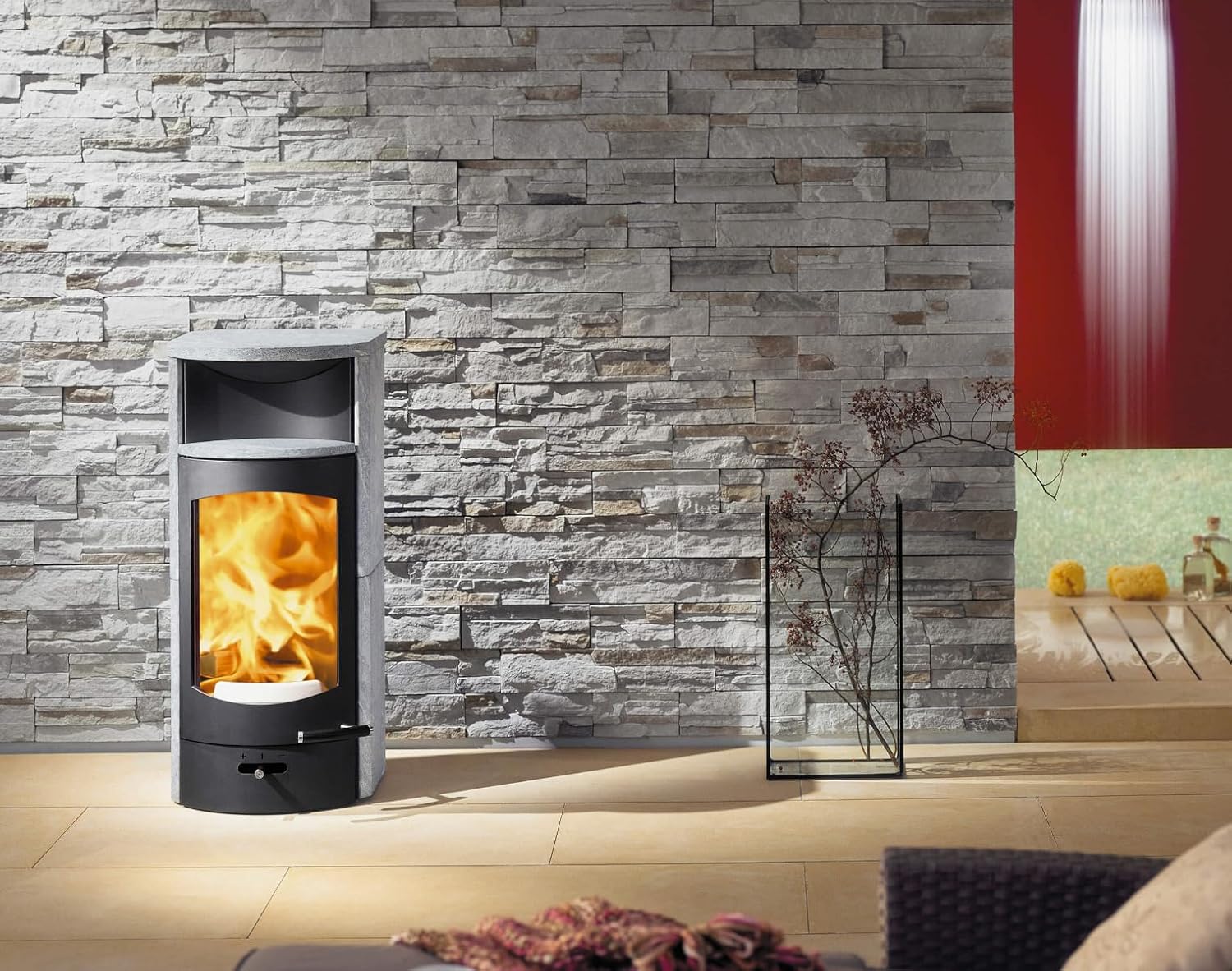 Kaminofen | Flok 2.0 | Specksteinmantel + WHF | 4 kW