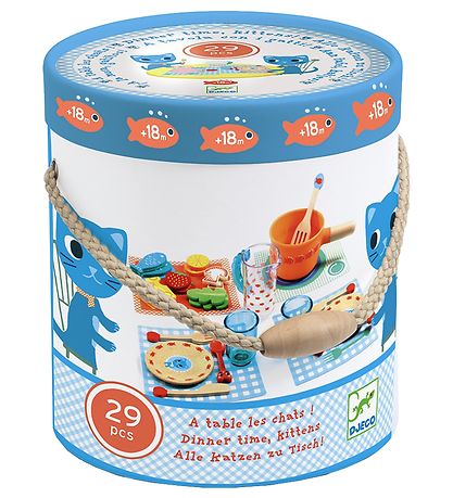 Djeco Spiellebensmittel - 29 Teile - Essenszeit, Katzen!