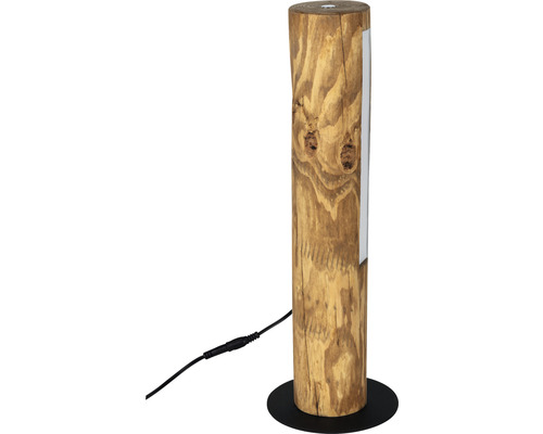 LED tafellamp, dimbaar, 8W, 630 lm, 3000 K, HxØ 45x15 cm, Odun grenen gebeitst/zwart met touchdimmer