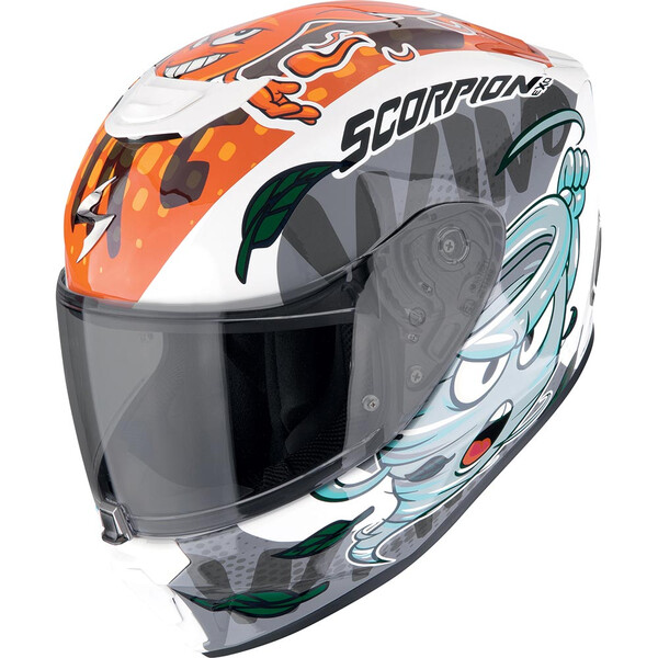 Scorpion - Casque enfant Exo-JNR Air The4Elements Blanc / Orange / Gris / Bleu