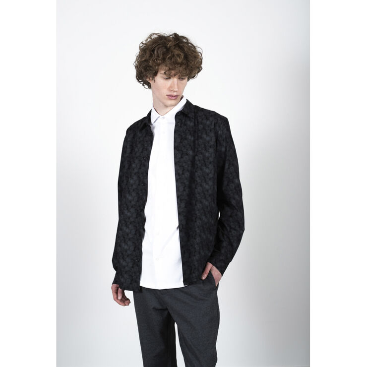Clean Cut Copenhagen Clean Formal AOP Stretch Shirt LS Col