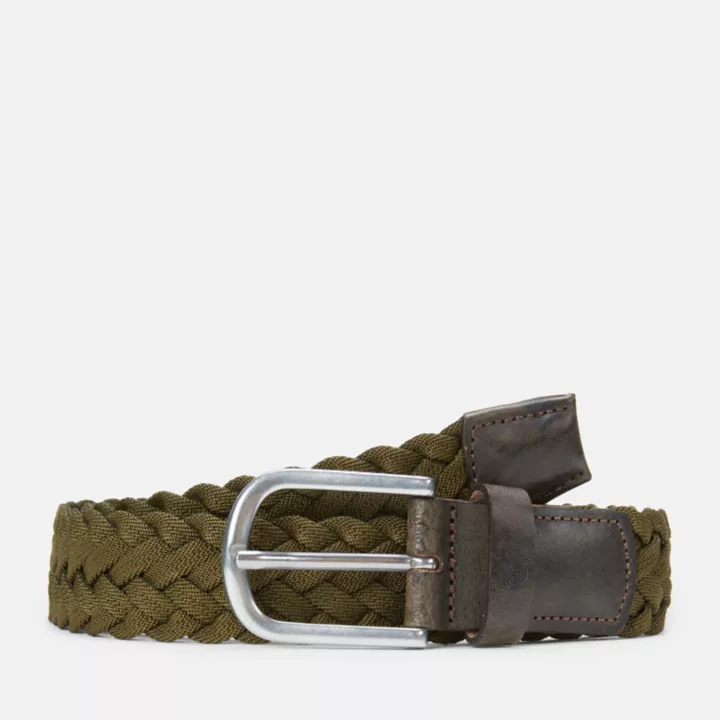 Ceinture tressée de 35 mm/1,4 pouce pour homme en vert