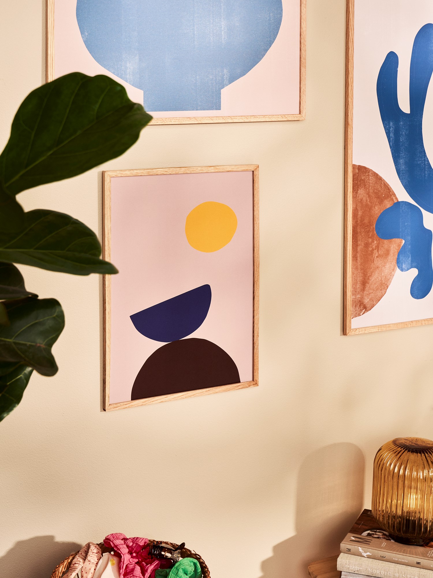 Plakat Organic Shapes 07 A3 | Affordable Art Prints. | Warm Grey, Yellow | Poster and Frame
