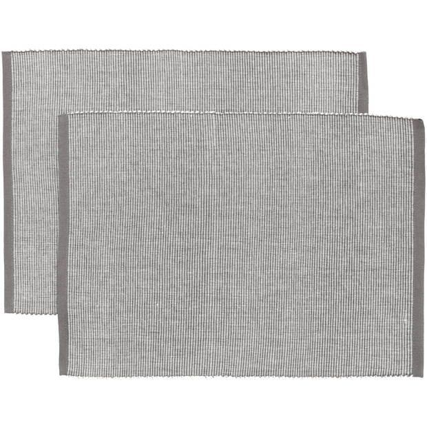 Blokker Placemat Como - 30x45 cm - 2 stuks - Grijs