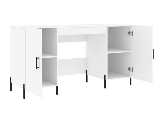 Bureau blanc 140x50x75 cm bois d'ingénierie