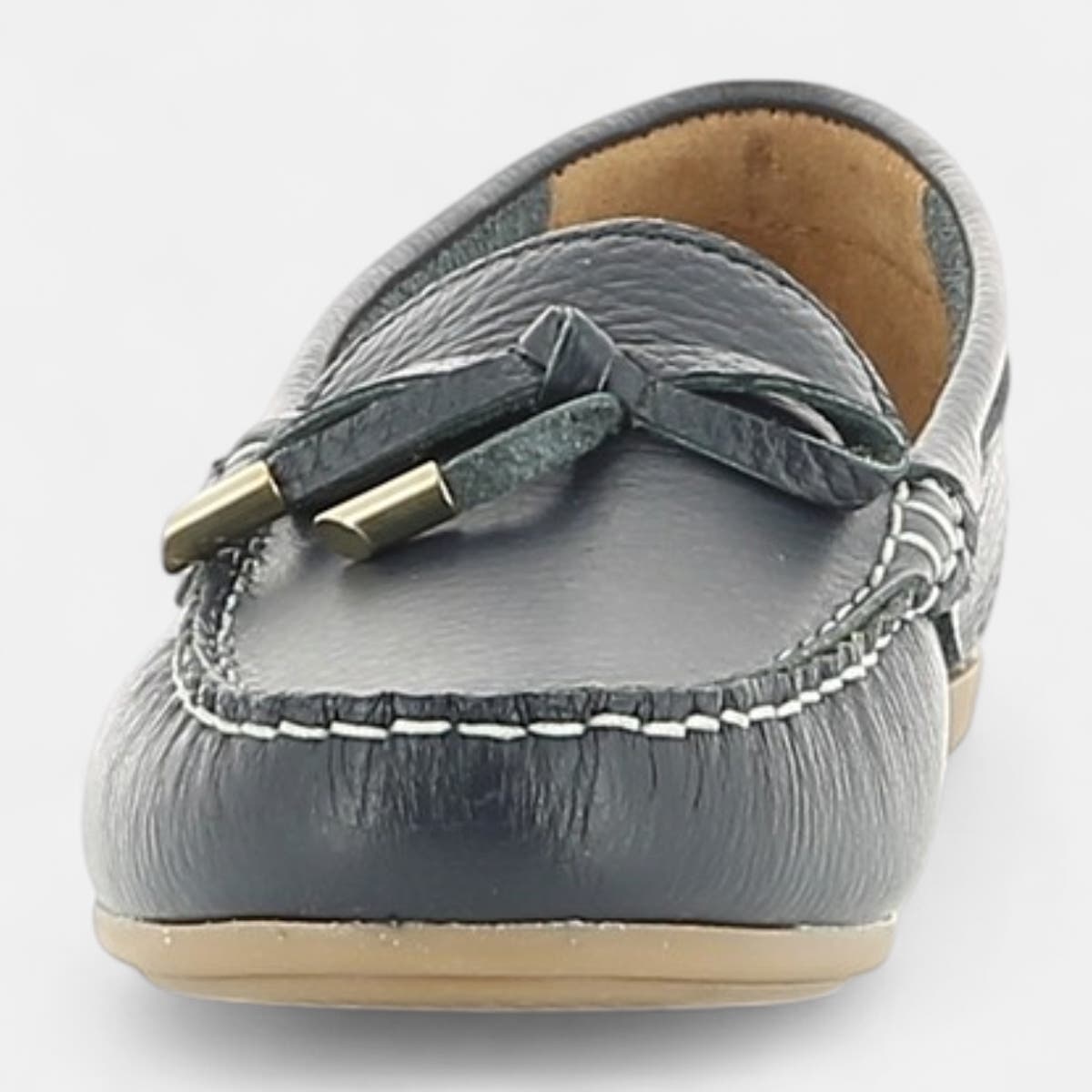 Mocassins Femme en cuir bleu marine