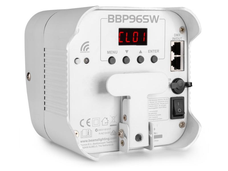 BeamZ Bodenstrahler BBP96SW Uplight Par Weiss Akkubetriebener LED-Bodenstrahler 6x 12W