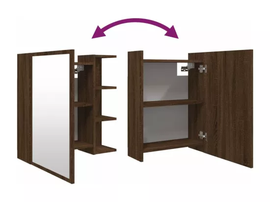 Armoire à miroir de salle de bain Chêne marron 62,5x20,5x64 cm