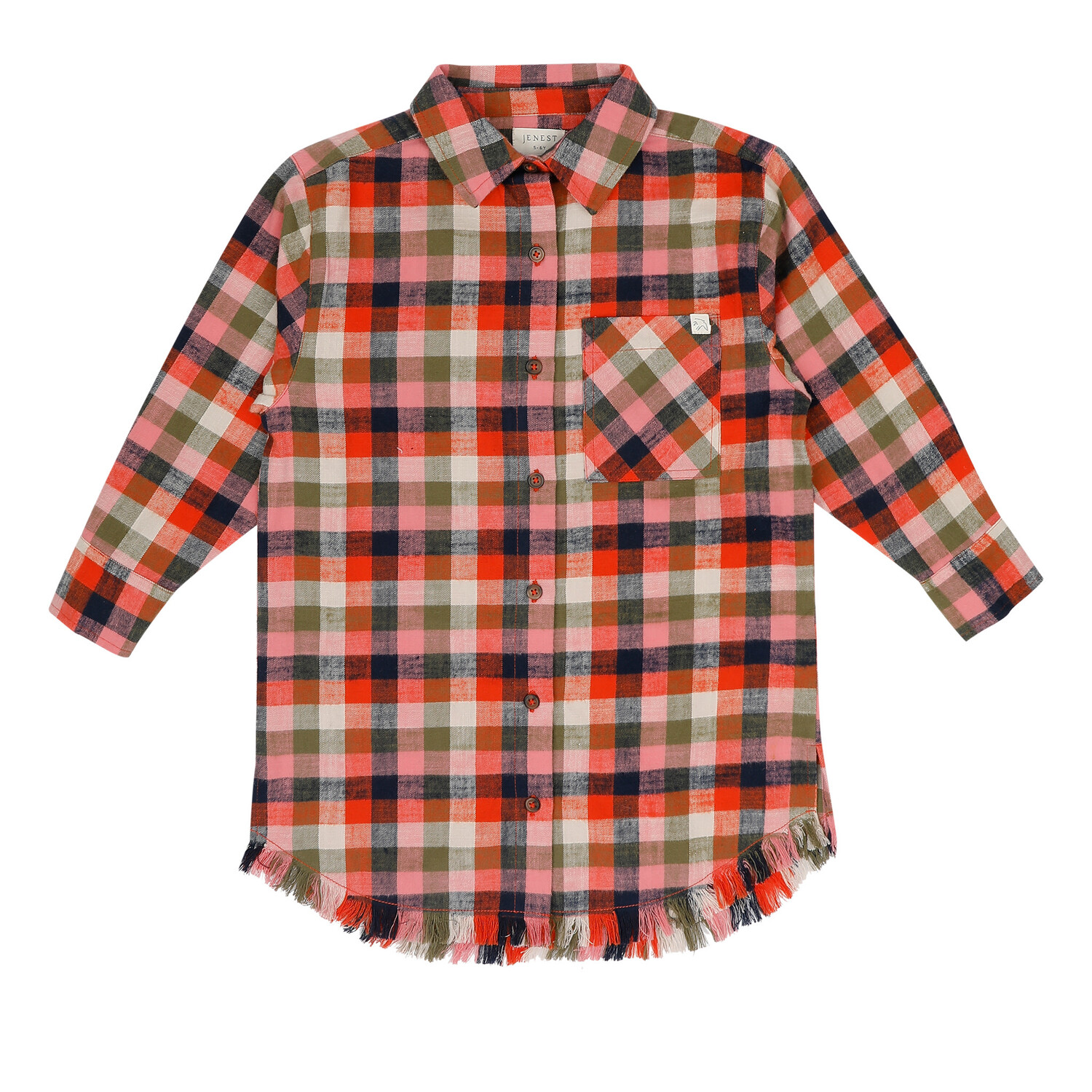 Jenest | Scottie Dress | Orange Multi Check