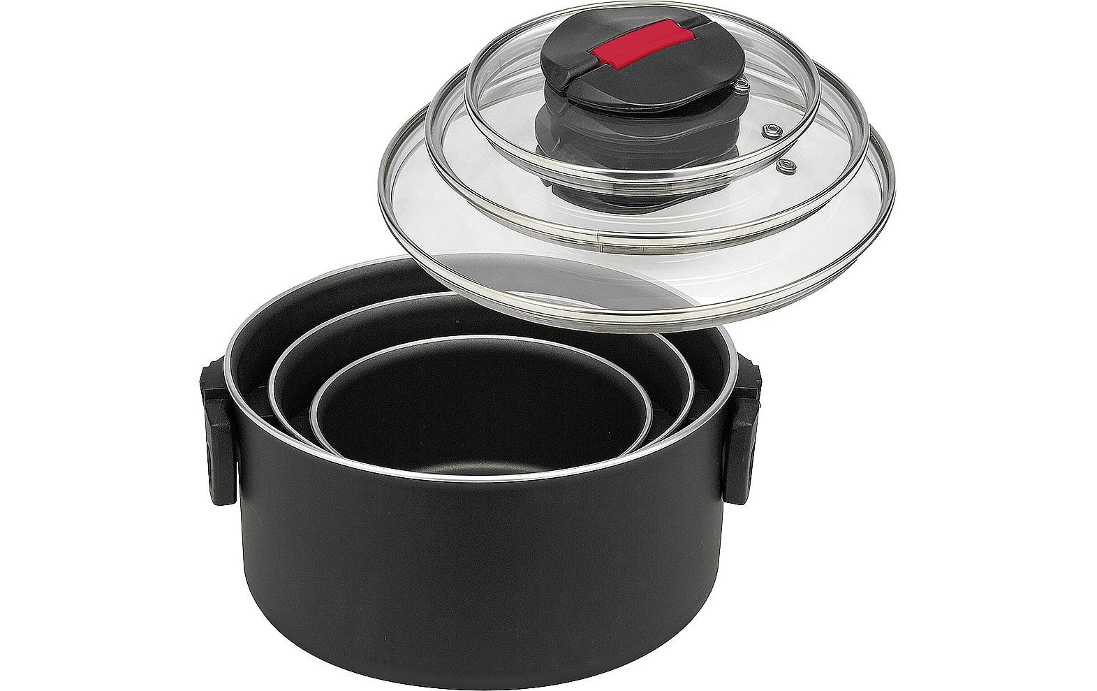 BALLARINI Kochtopf »Kochtopfset Bkeravis Click & Cook 6-tlg.« Stahlblech