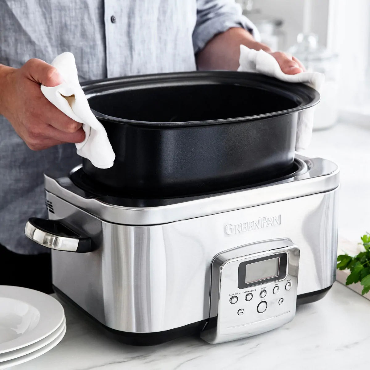 Greenpan Electricals Slow cooker 6L - Stainless Steel