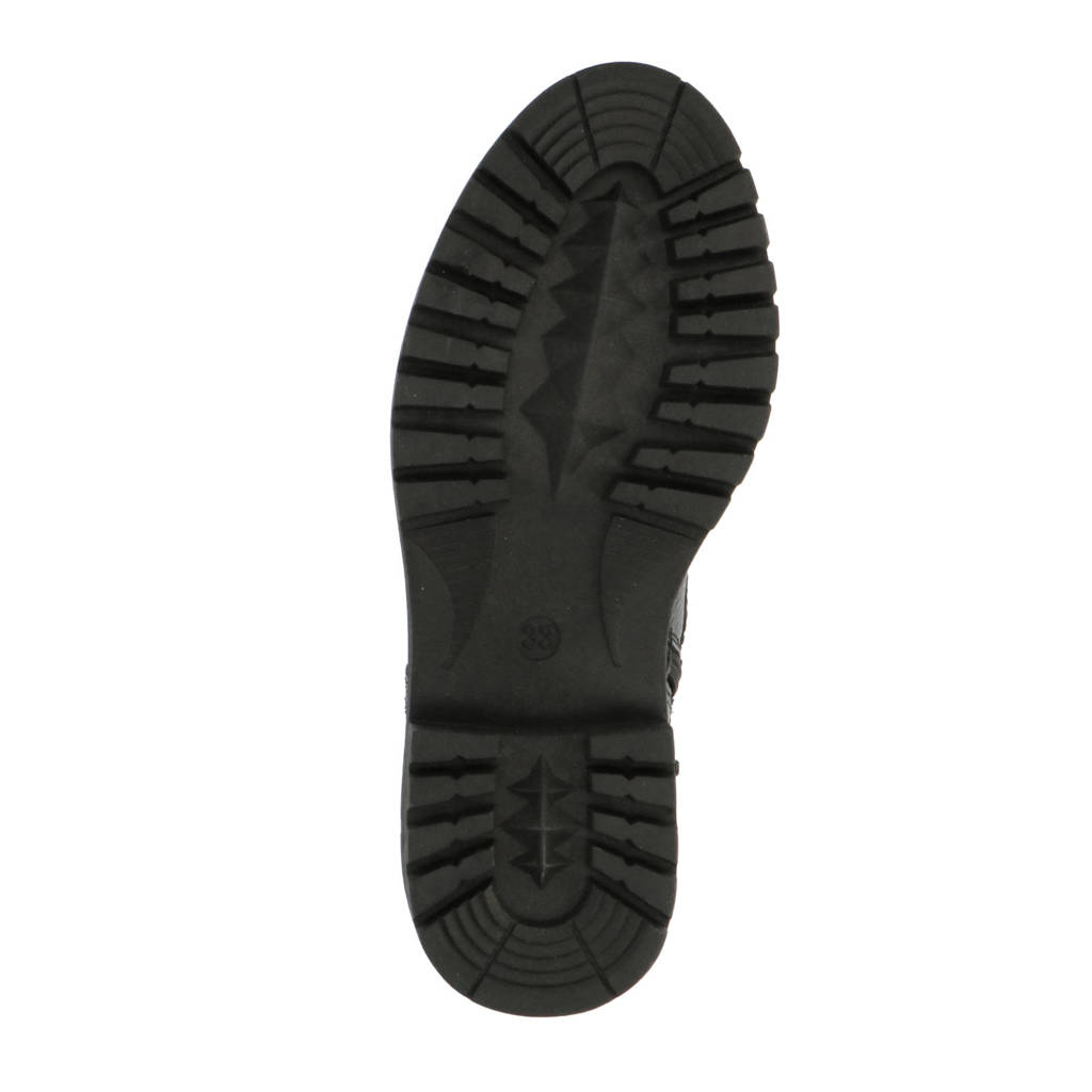PS Poelman Mink-83leren veterboots zwart