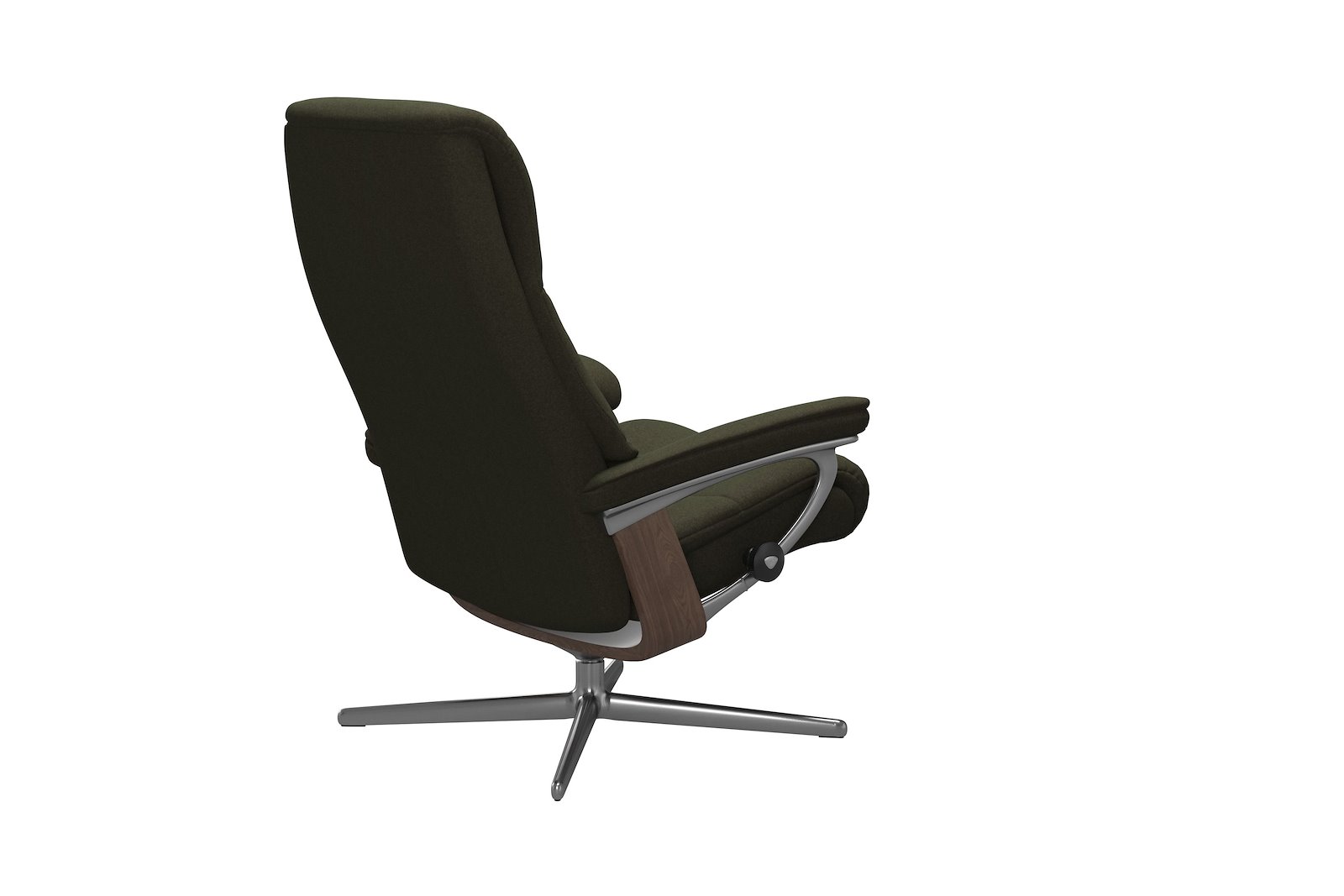View lenestol Tekstil Calido Green – Cross understell – Alu – Valnøtt - Medium