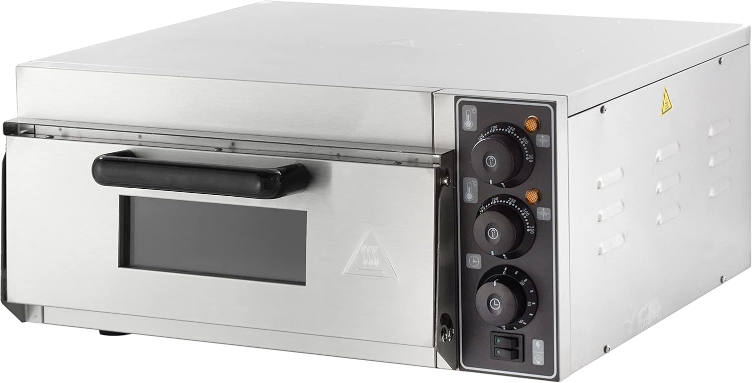 Pizzaofen 35 cm I Elektrischer Pizzaofen mit Keramikboden I Pizza Maker für 1 Pizza Ø 35 cm I Pizza Ofen Elektro für Gastronomie