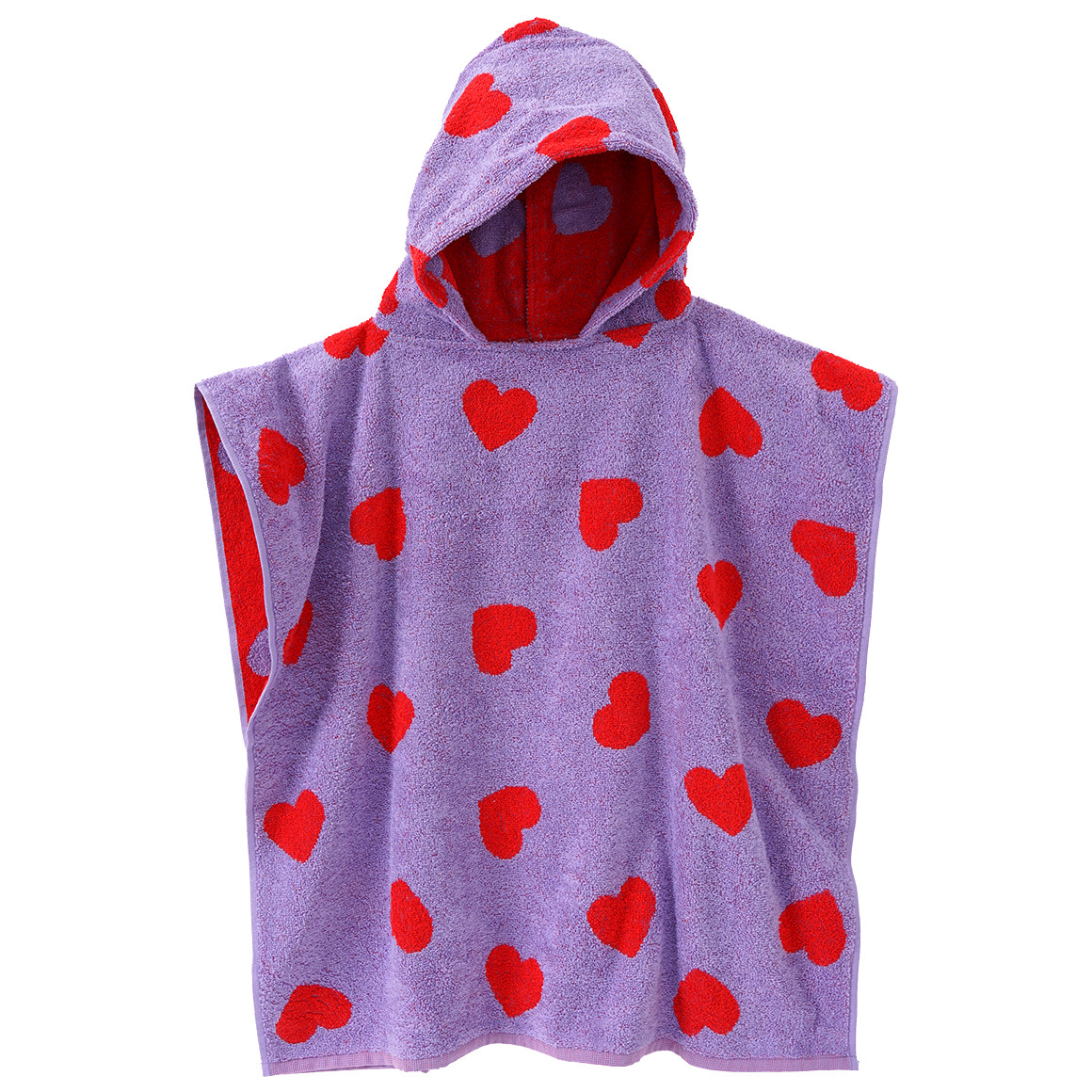 Famy Badeponcho mit Herz-Allover helllila