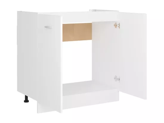 Armoire de plancher d'évier Blanc 80x46x81,5 cm Bois ingénierie
