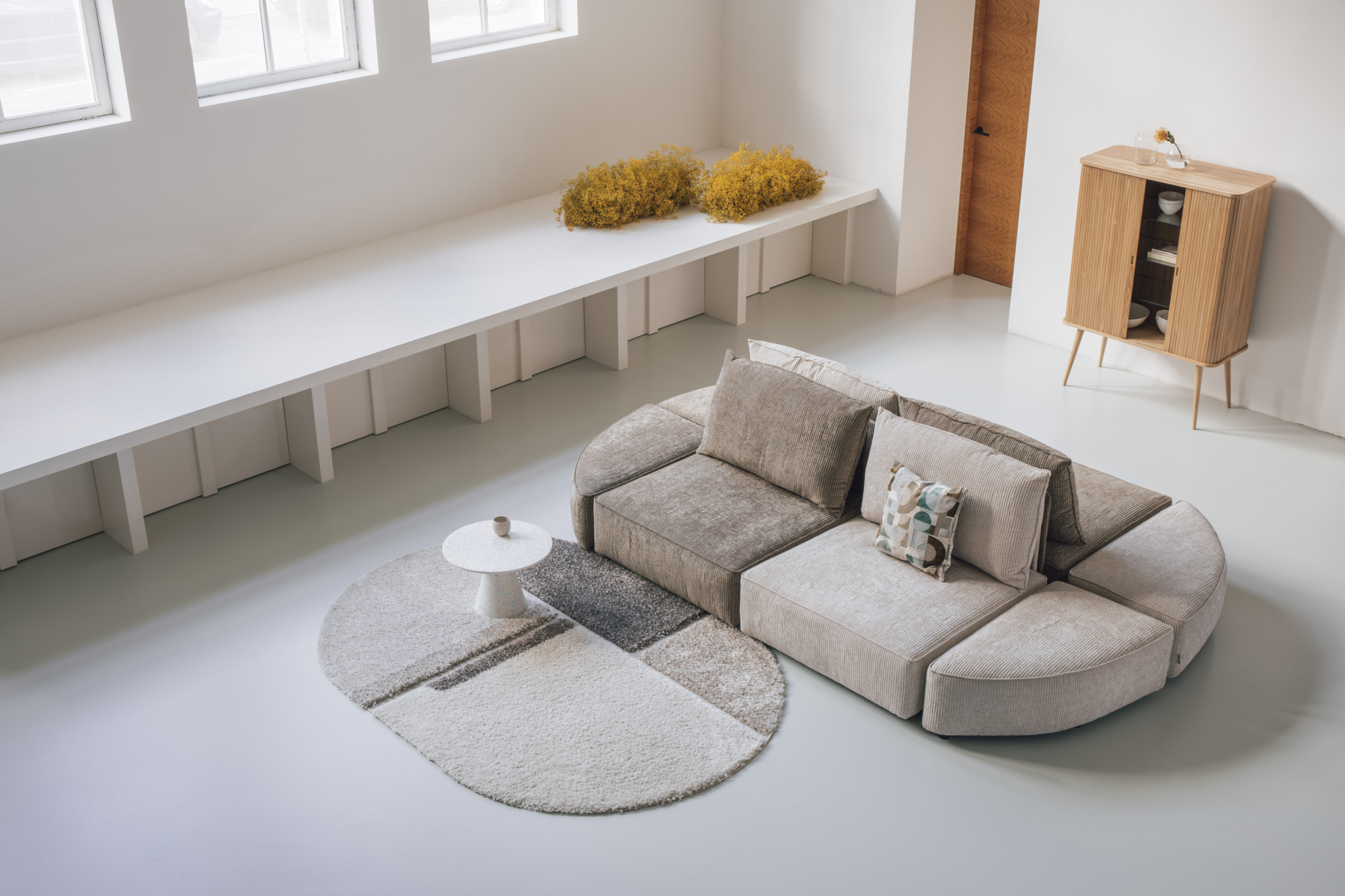Bank Hunter element 1,5-zits zonder rug Sand