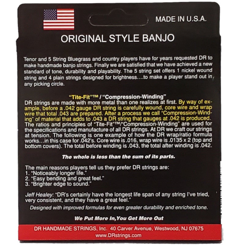DR Strings BA-10 BANJO tenor snaren 4-snarige banjo 10, 14, 23, 31