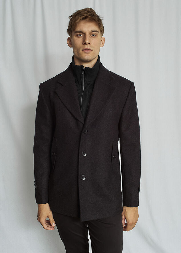 Bruun & Stengade BS Kodiak Regular Fit Coat Charcoal