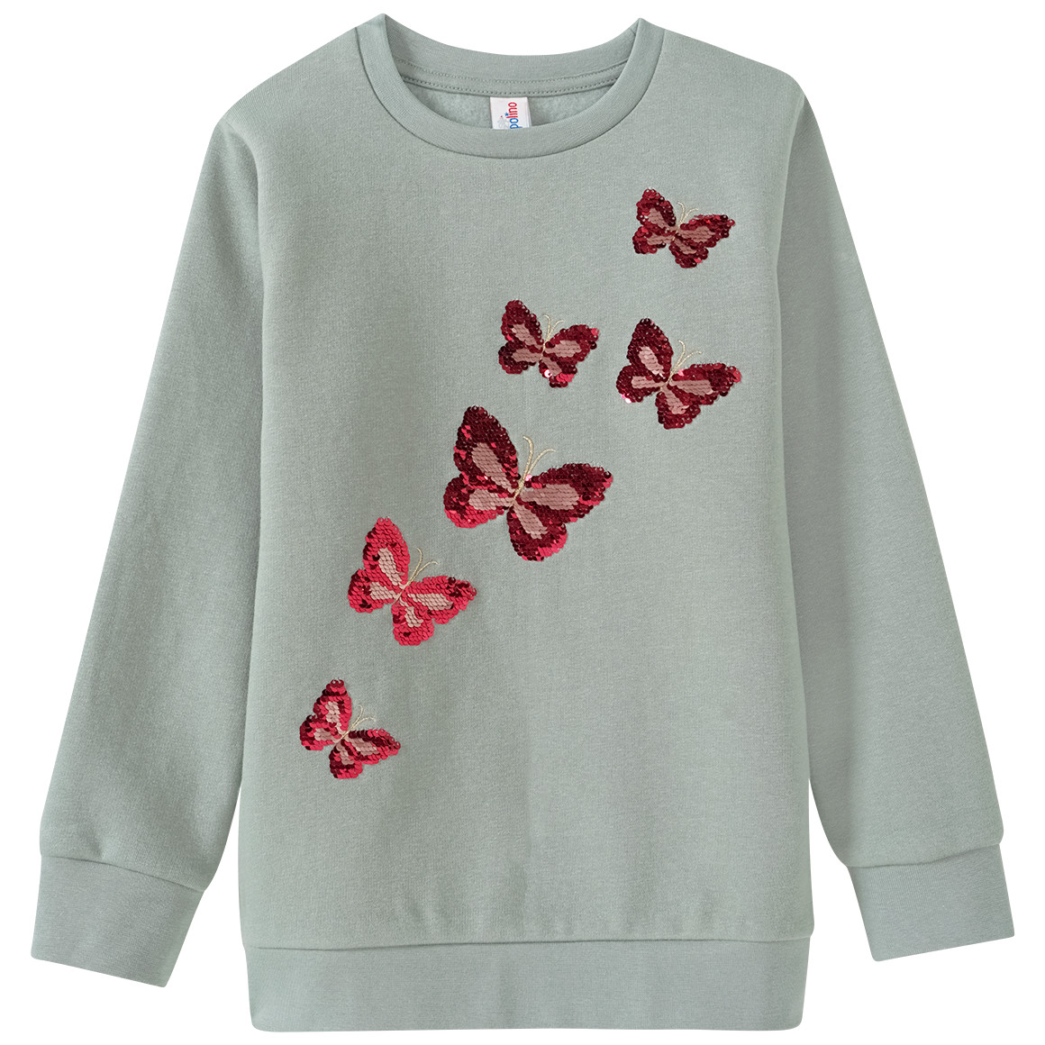 Topolino Mädchen Sweatshirt mit Wendepailletten salbei