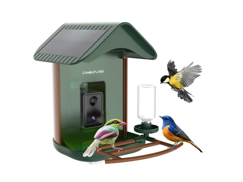 Camouflage Futterstelle EZ BirdFeed 1 Vogelfutterautomat mit AI-Kamera