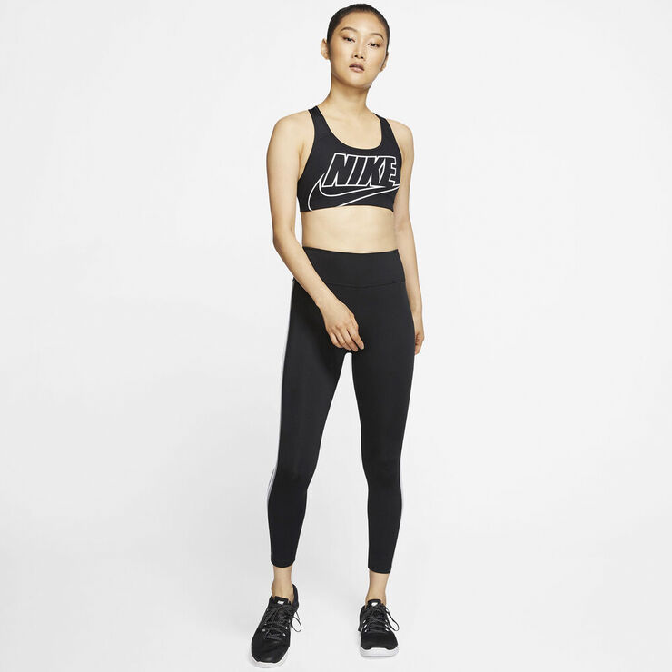 Nike Dri Fit Swoosh Medium Support Sports Bh Sort