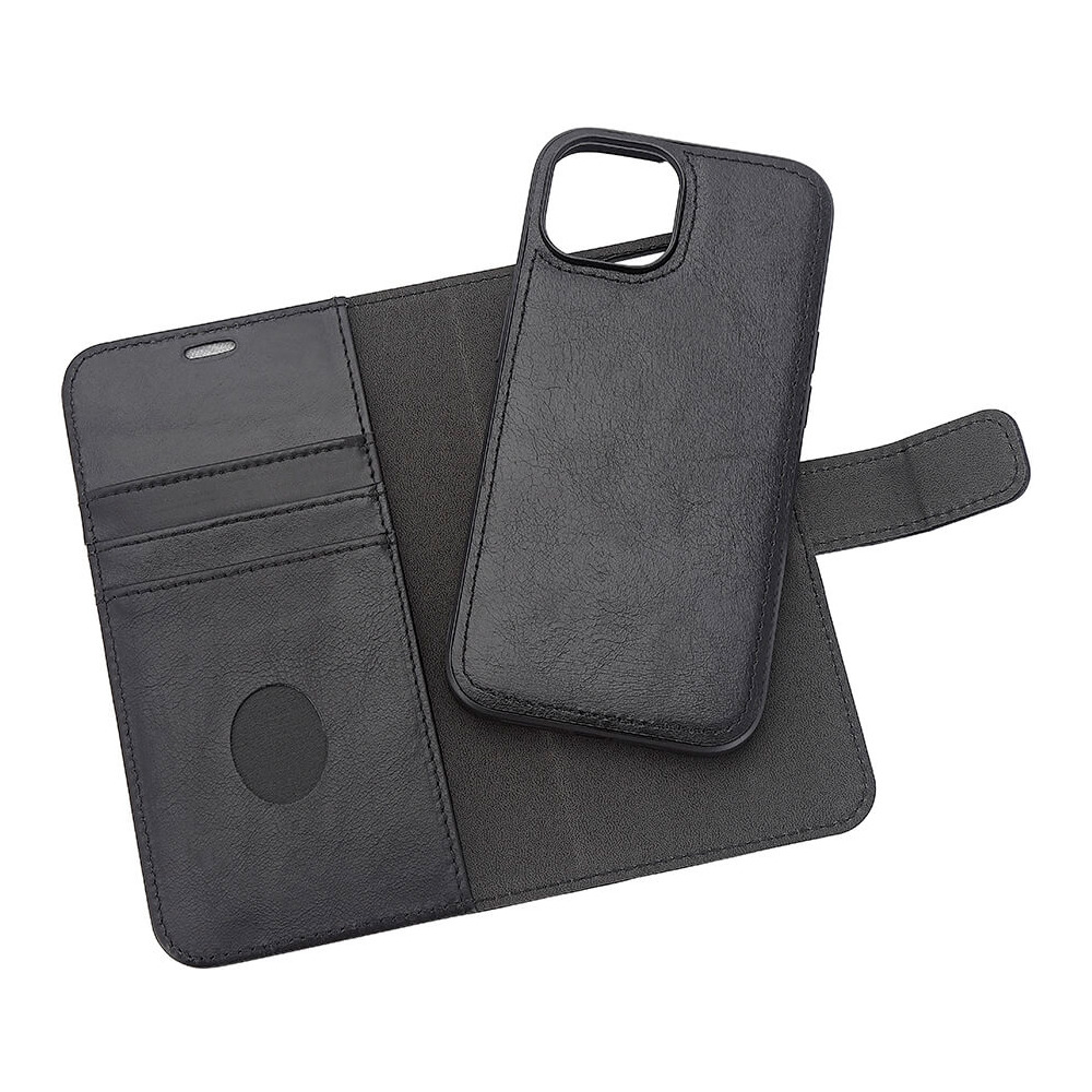 RadiCover iPhone 15 Wallet Case 2i1 Anti-stråling Læder MagS Sort - 1 stk.