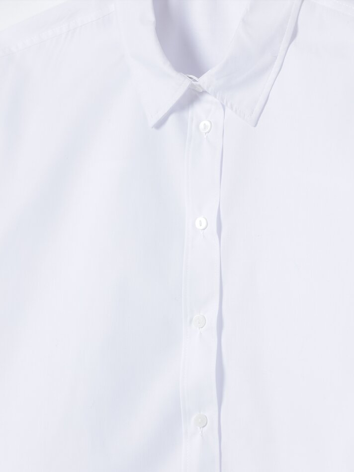 Camisa de popeline de manga comprida - Branca