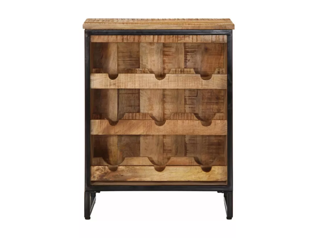 Casier à vin pour 9 bouteilles bois massif de manguier