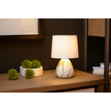 Lucide MARMO tafellamp Ø 16 cm Wit
