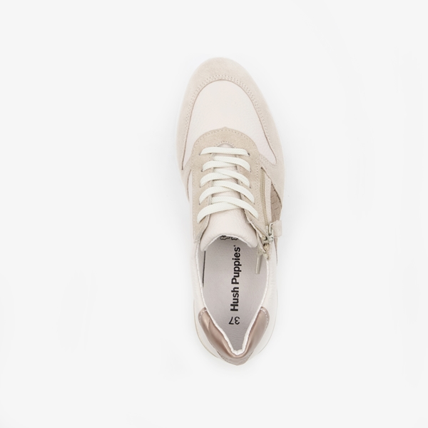 Hush Puppies leren dames sneakers beige