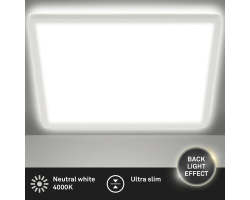 LED plafondlamp 18W 2400 lm 4000 K 29,3x29,3 cm Slank wit + achtergrondverlichting