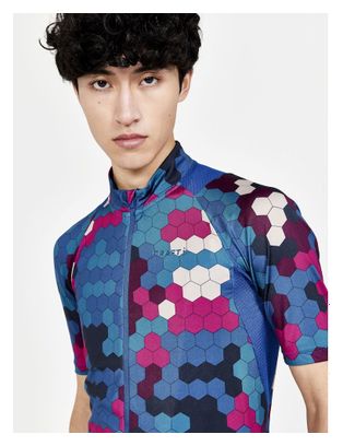 Maillot manches courtes Craft ADV Endur Graphic Bleu Rose