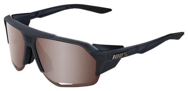 Lunettes 100% Norvik Soft Tact Cristal Noir - Verres Miroir Argentée Cramoisi Hiper