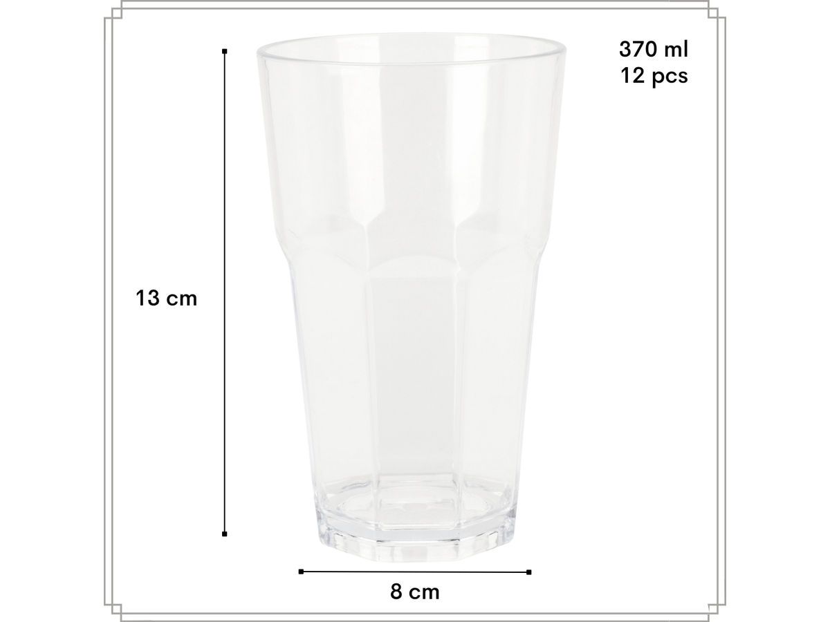 OTIX Oceani 370 ml kunststof drinkglazen - Set van 12