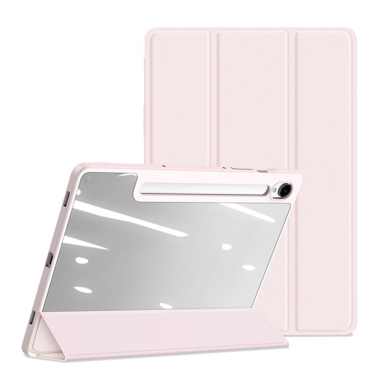 Samsung Galaxy Tab S9 Leder Tasche Smart Cover Schutzhülle   S-Pen Halter - Rosa