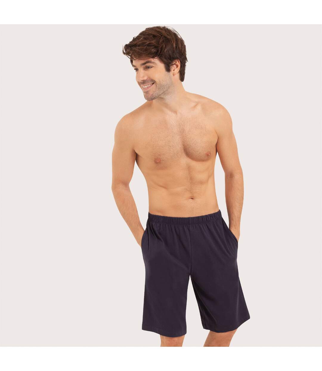 Pyjama court col V homme Jersey