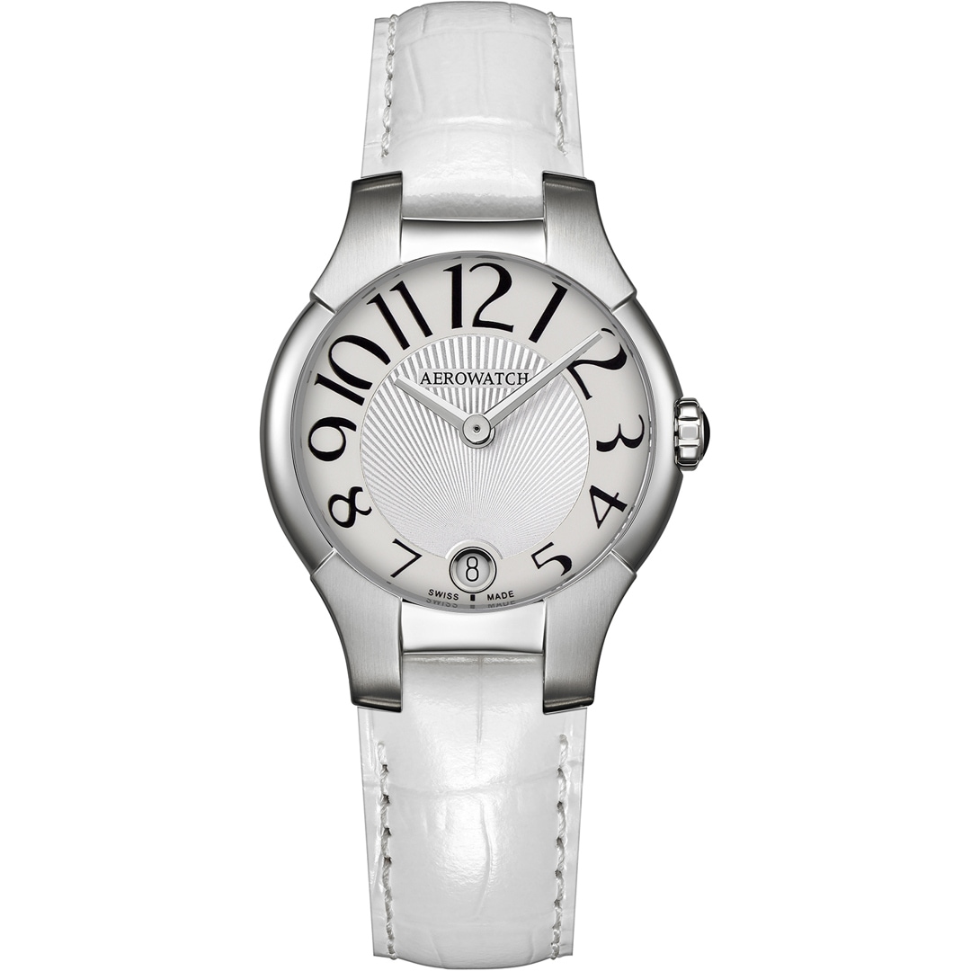 Aerowatch New Lady Grande Leder weiss
