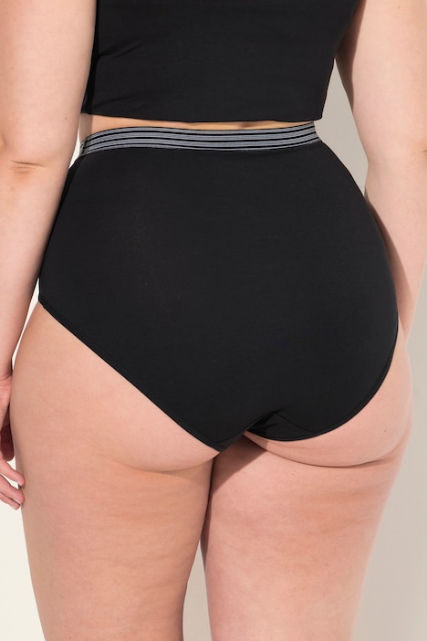 Maxi-Slips, 2er-Pack, HighWaist, Ringelbund
