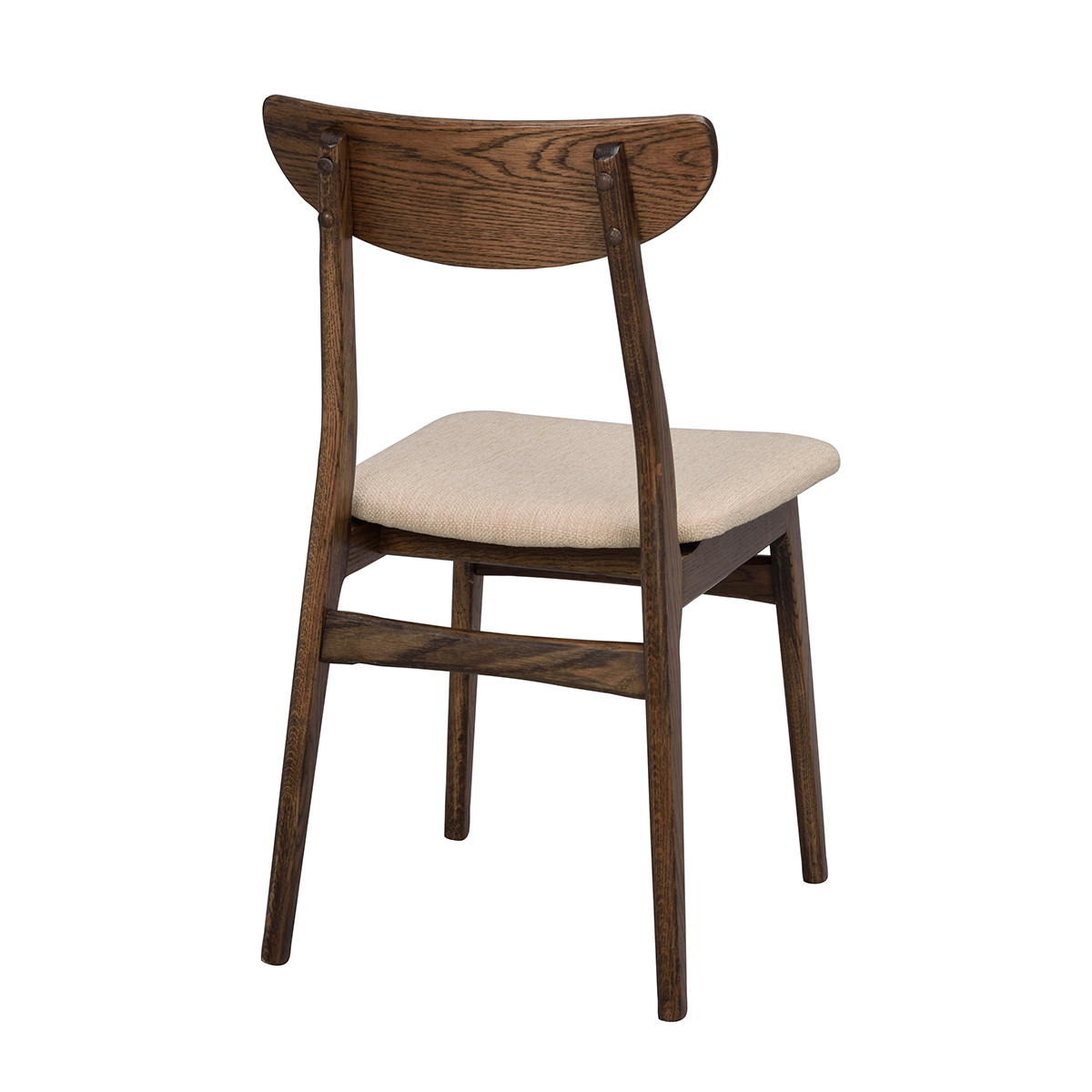 Eetkamerstoel Rodham donker eiken - gestoffeerde zitting Rodham houten eetkamerstoel donker eiken - gestoffeerde zitting beige