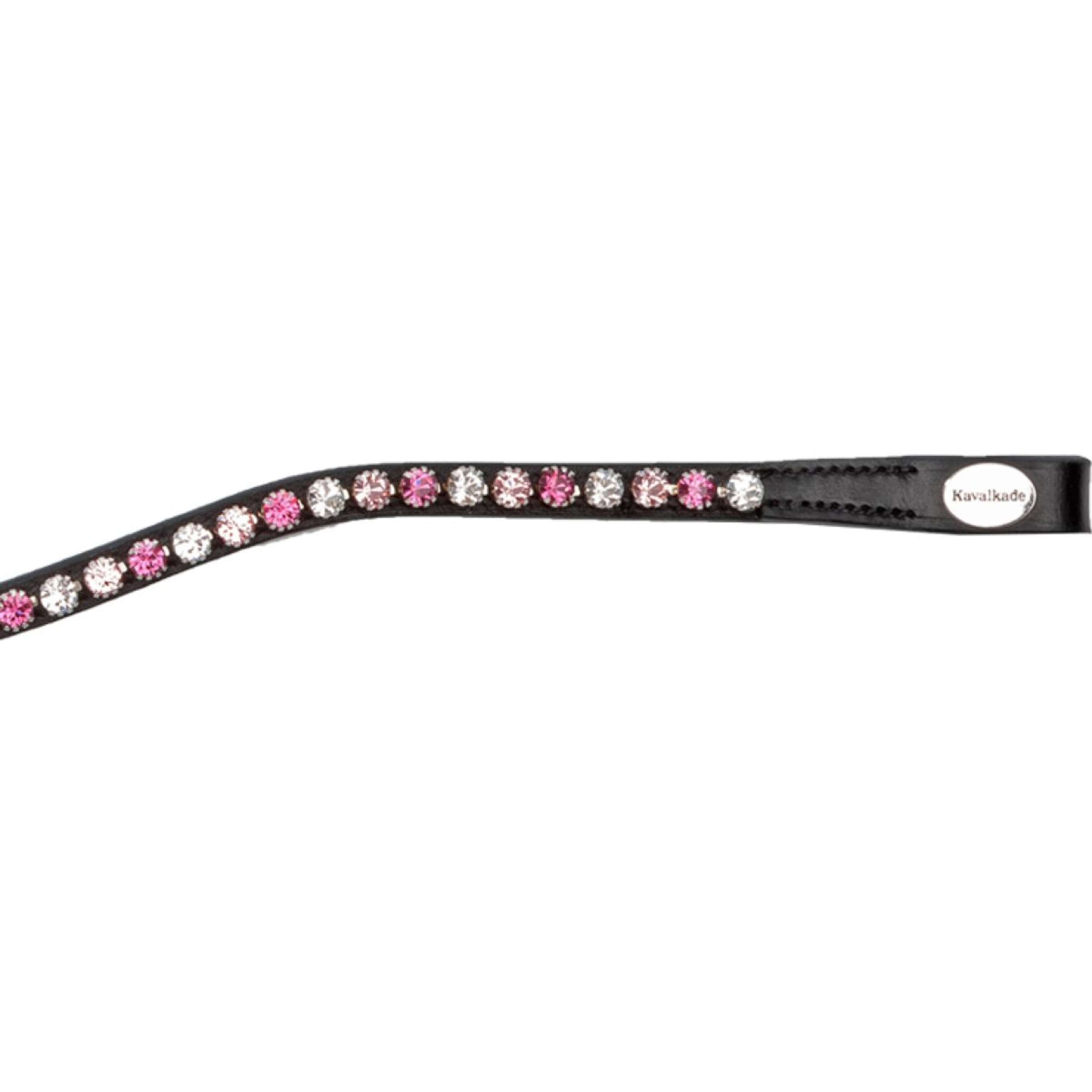 Kavalkade Frontriem Splendid Gebogen Zwart/Roze