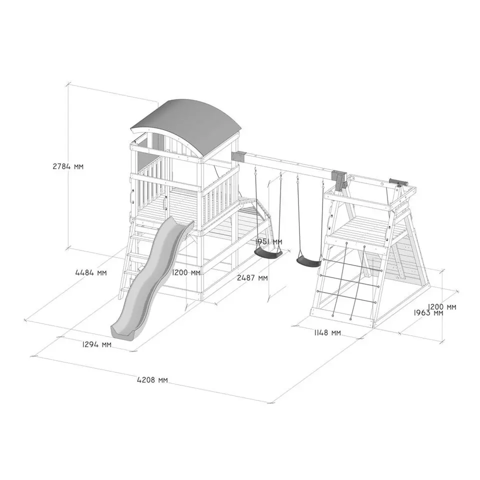 HOME DELUXE speeltoren met dubbele schommel NIA - 420 x 280 cm