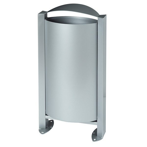 ROSSIGNOL Corbeille sur pied arkea - 60 L - sans cendrier - gris metal