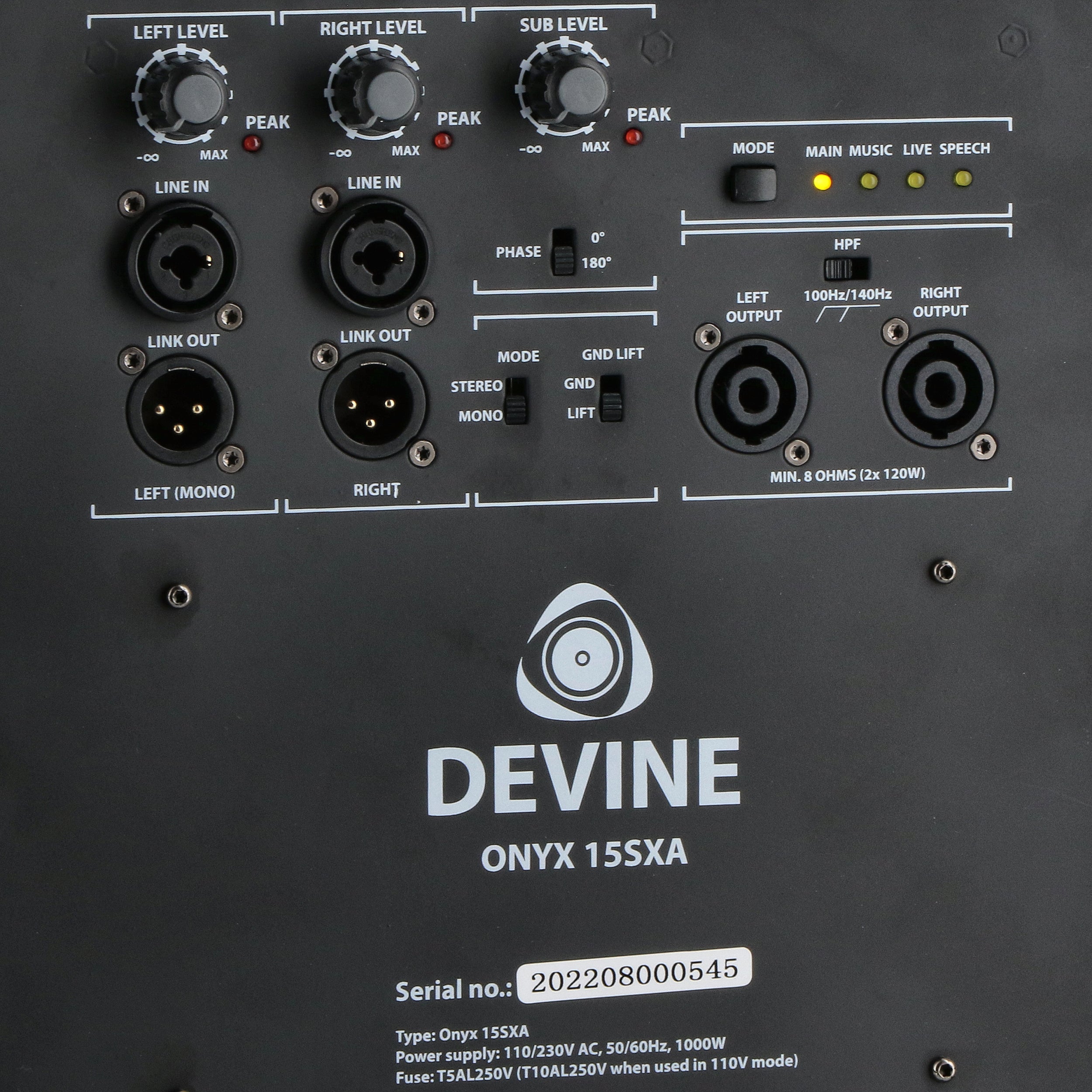 Devine Onyx 15SXA actieve subwoofer