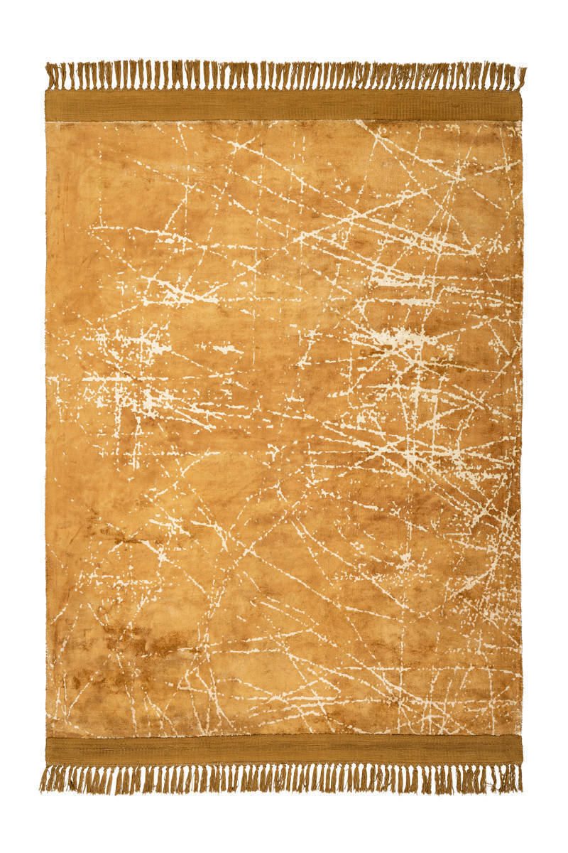 Kurzflorteppich DOLCE VITA 200 - gold - handgewebt - 80x150 cm